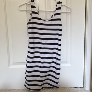 H&M black and white striped dress