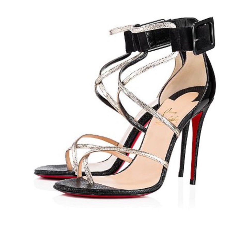 Louboutin Antigua Bay Lame 100 size 37.5 NIB