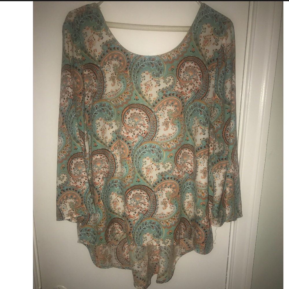 Paisley Print High-low Top