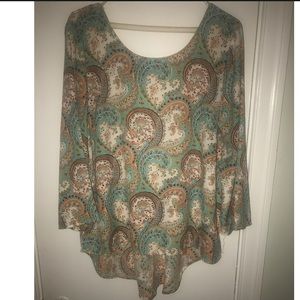 Paisley Print High-low Top