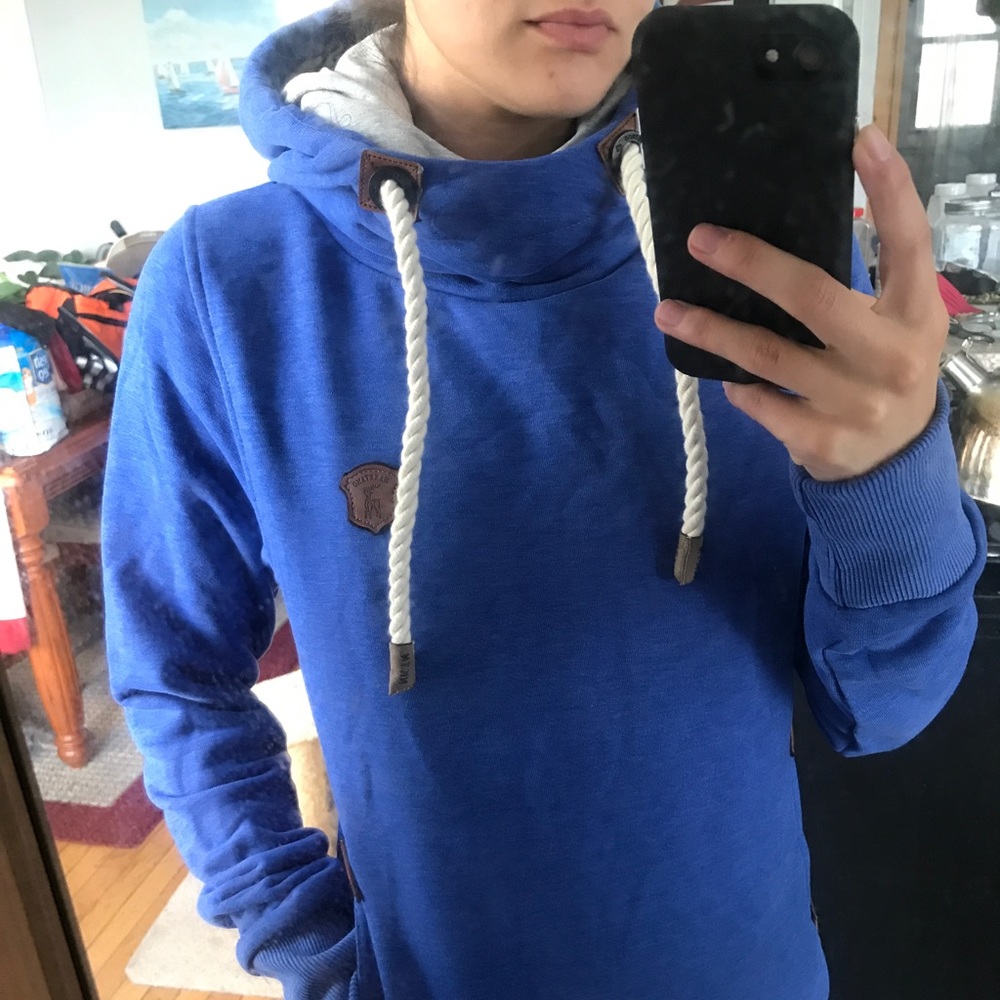 Blue Naketano High Collar Hoodie
