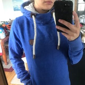 Blue Naketano High Collar Hoodie