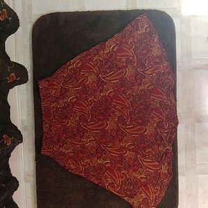 Knee length multicolored broomstick type skirt