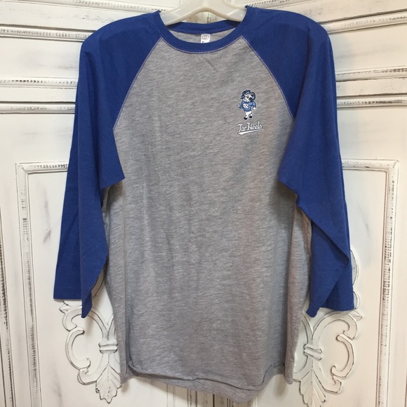 NEW UNC Pi Beta Phi Blue and Gray Baseball Shirt - Picture 2 of 5