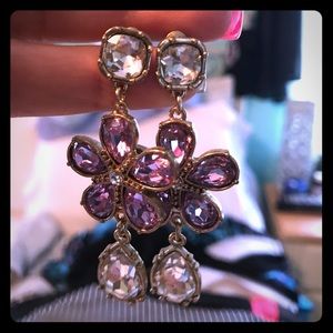 Purple flower earrings