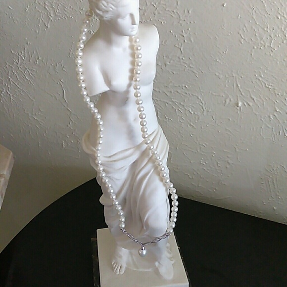 Beautiful pearl necklace with diamonds - Picture 2 of 4