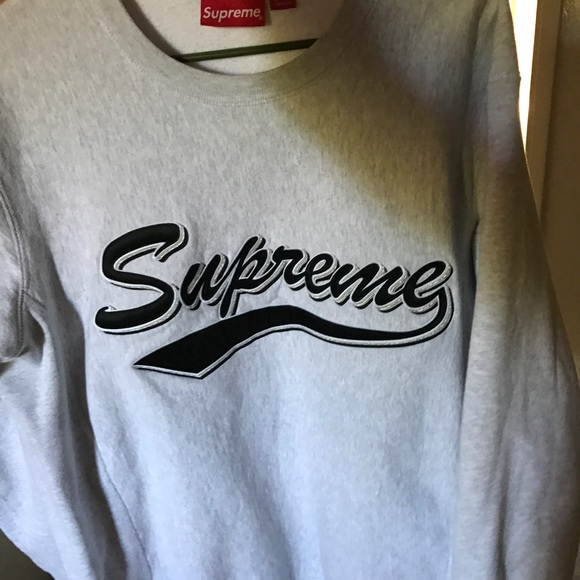 Supreme Brush Script Crewneck Black 16FW 16FW supreme Brush Script