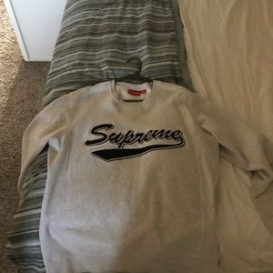 Supreme Brush Script Crewneck (Grey, Size L)