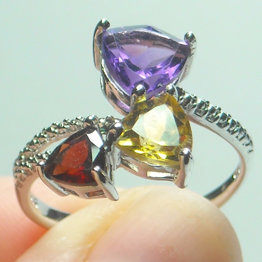 NWT Amethyst, Garnet & Citrine Ring
