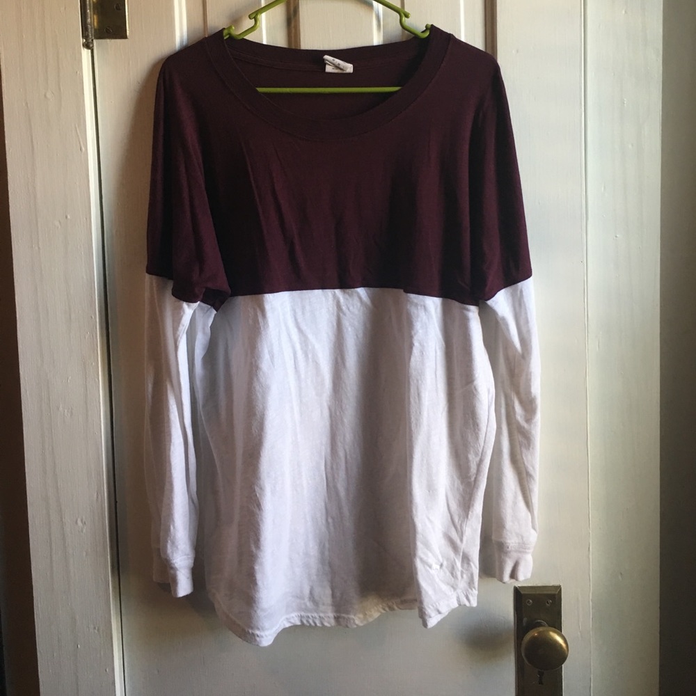 Two color long sleeve PINK shirt.