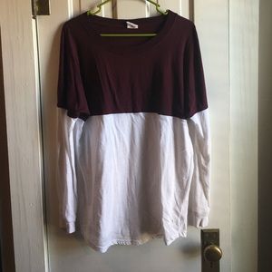 Two color long sleeve PINK shirt.