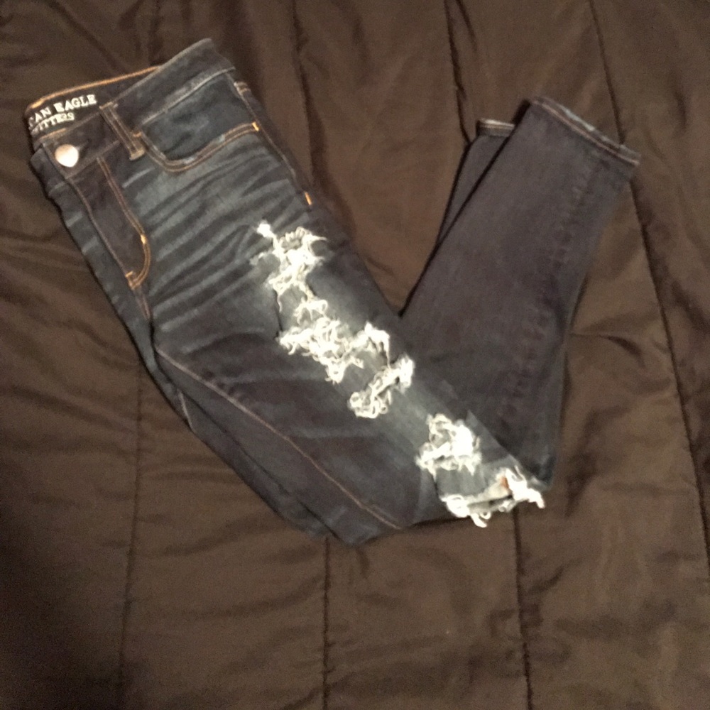 Dark Blue Ripped Jeans