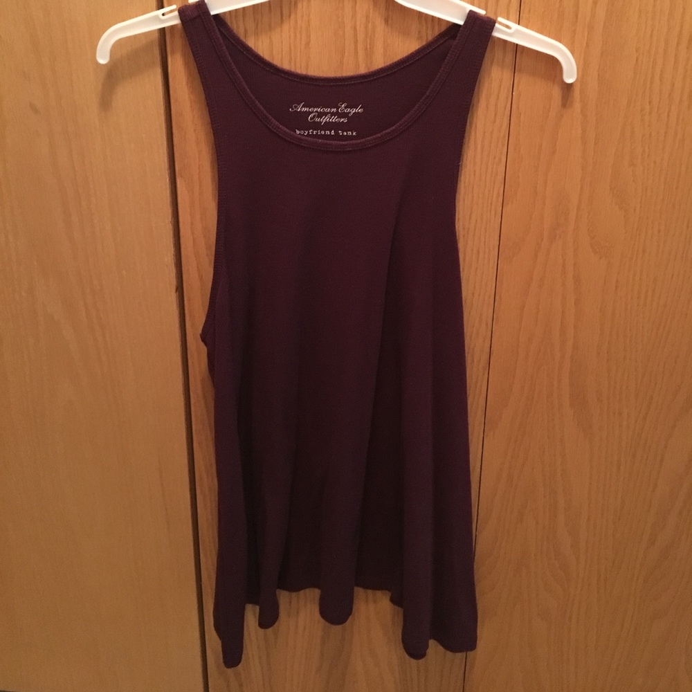 American Eagle Maroon Boyfriend Tank