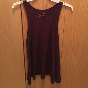 American Eagle Maroon Boyfriend Tank