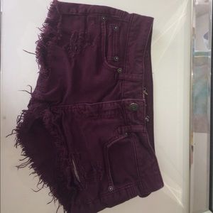 Maroon American eagle shorts