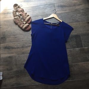Royal Blue Satin Blouse