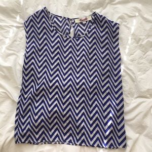 Francesca Blue Chevron Top