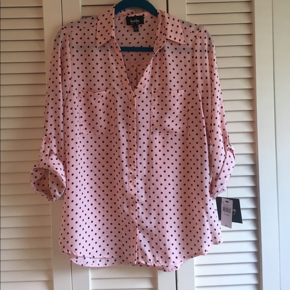 Button up polkadot shirt