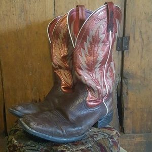 Metallic Red Ariat Work Cowboy Boots