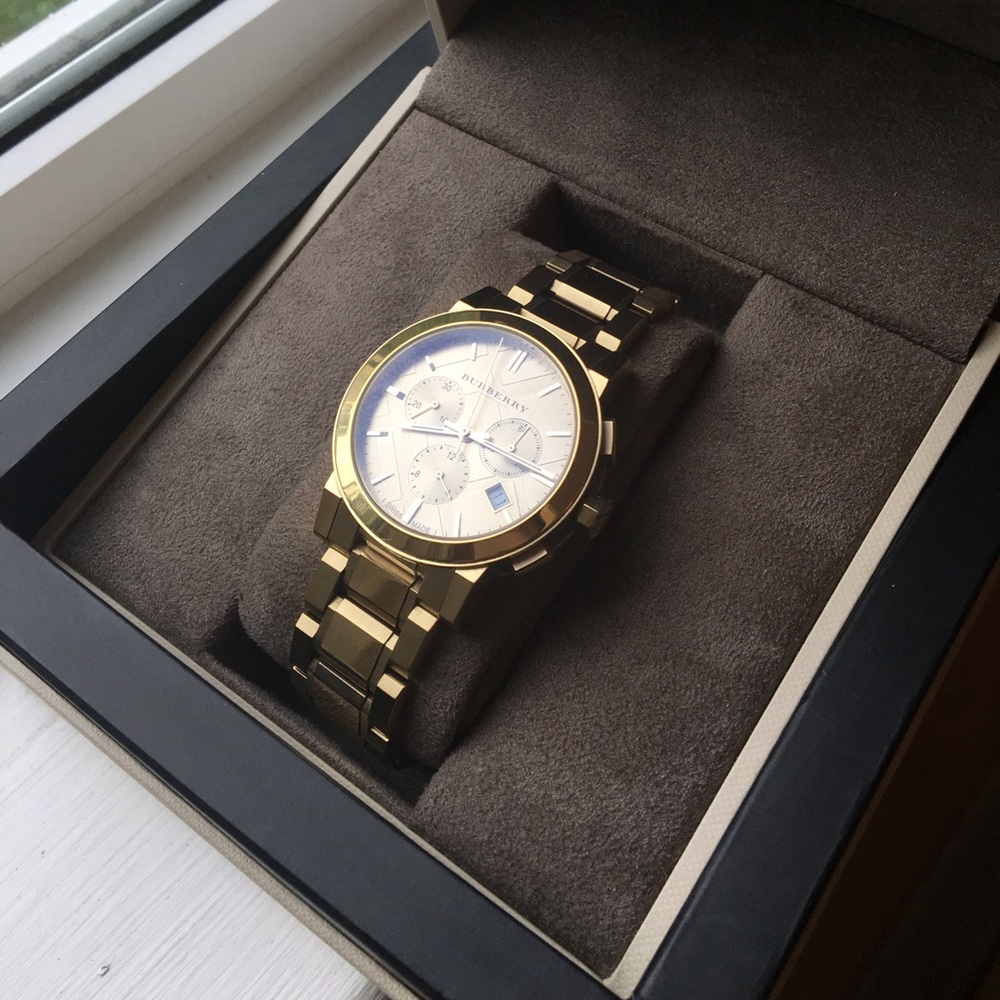 Gold Burberry watch