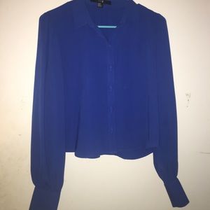 Royal Blue Button Up Blouse