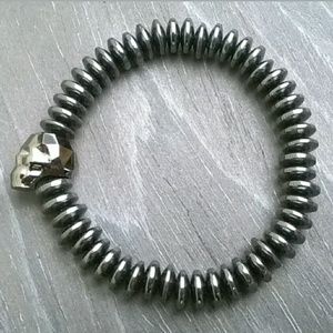 Silver Swarovski Skull Hematite bracelet