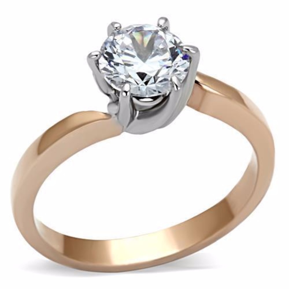 1.25Ct Rose Gold Cz Engagement Promise Ring