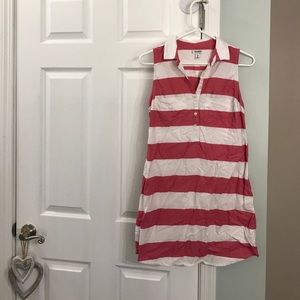 Red and white striped dress