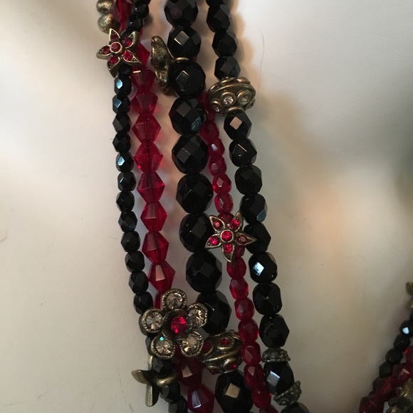 Stunning Multi-Strand Faceted Beaded Necklace New - Picture 3 of 6