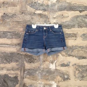 Blue denim shorts