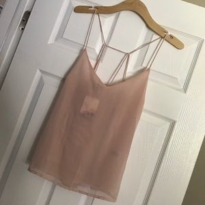 Tan pleated Tank