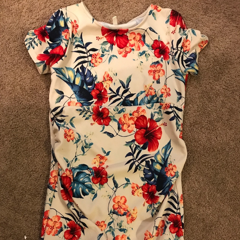 EUC Pink Blush Maternity Dress - floral print