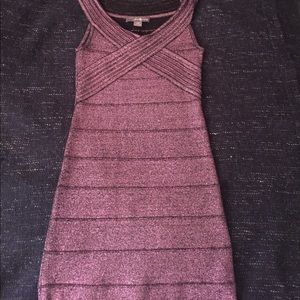 Sparkly pink body con dress