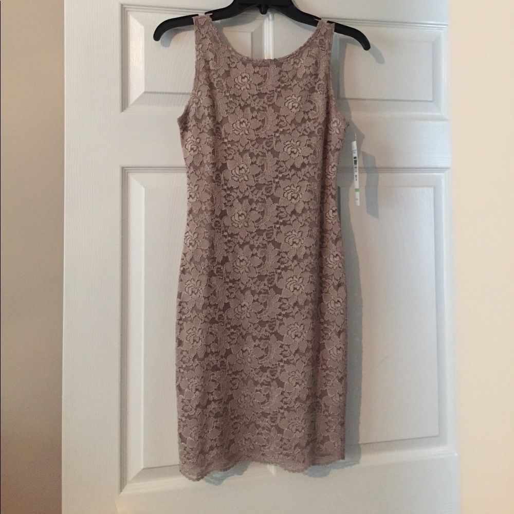 tan lacy dress
