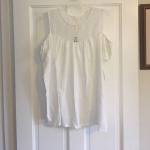 NWT Old Navy White Cold Shoulder Top