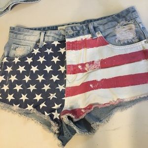 Topshop American flag shorts.