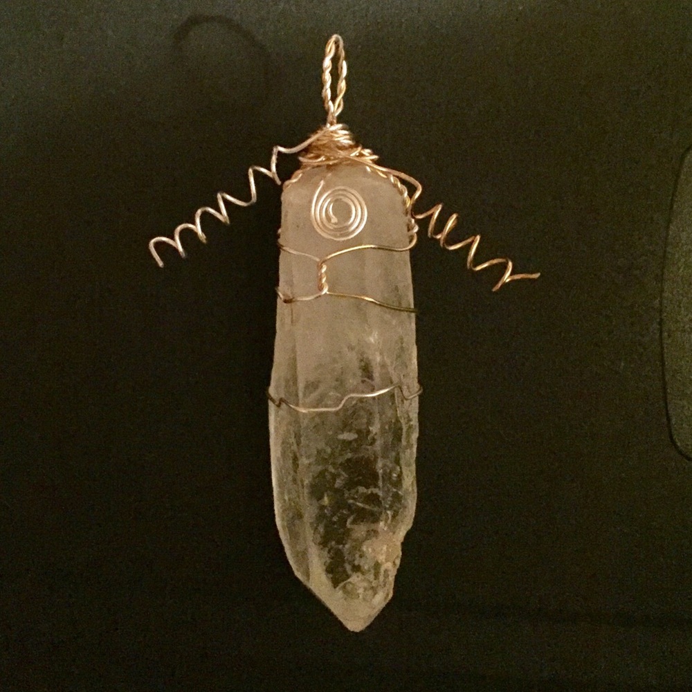 Natural Quartz Crystal point Pendant