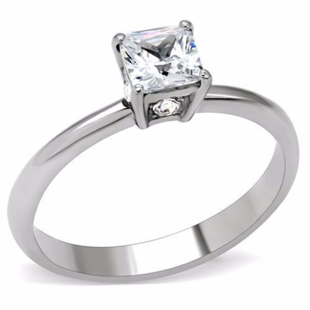 .75Ct Princess Cut Cz Engagement Promise Ring