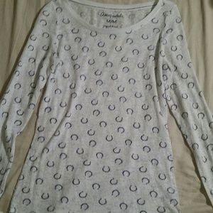 Aeropostale White burnt-out long sleeve tee