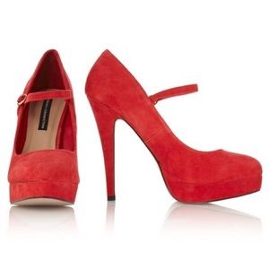 French Connection suede Mary Jane shoes