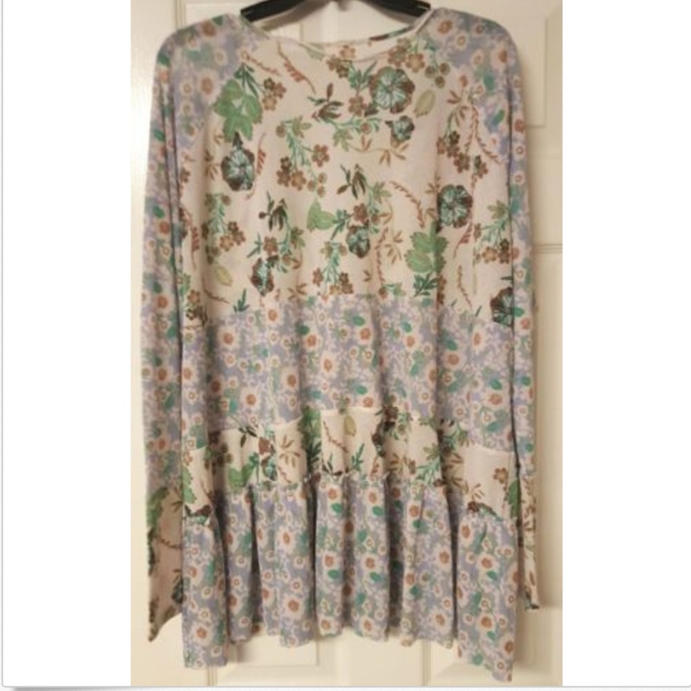 NWT FREE PEOPLE Isabelle Floral Tunic L/S Shirt - Picture 3 of 4