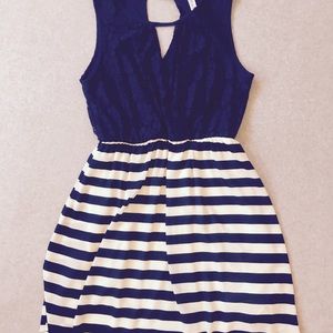 Navy and white sundress