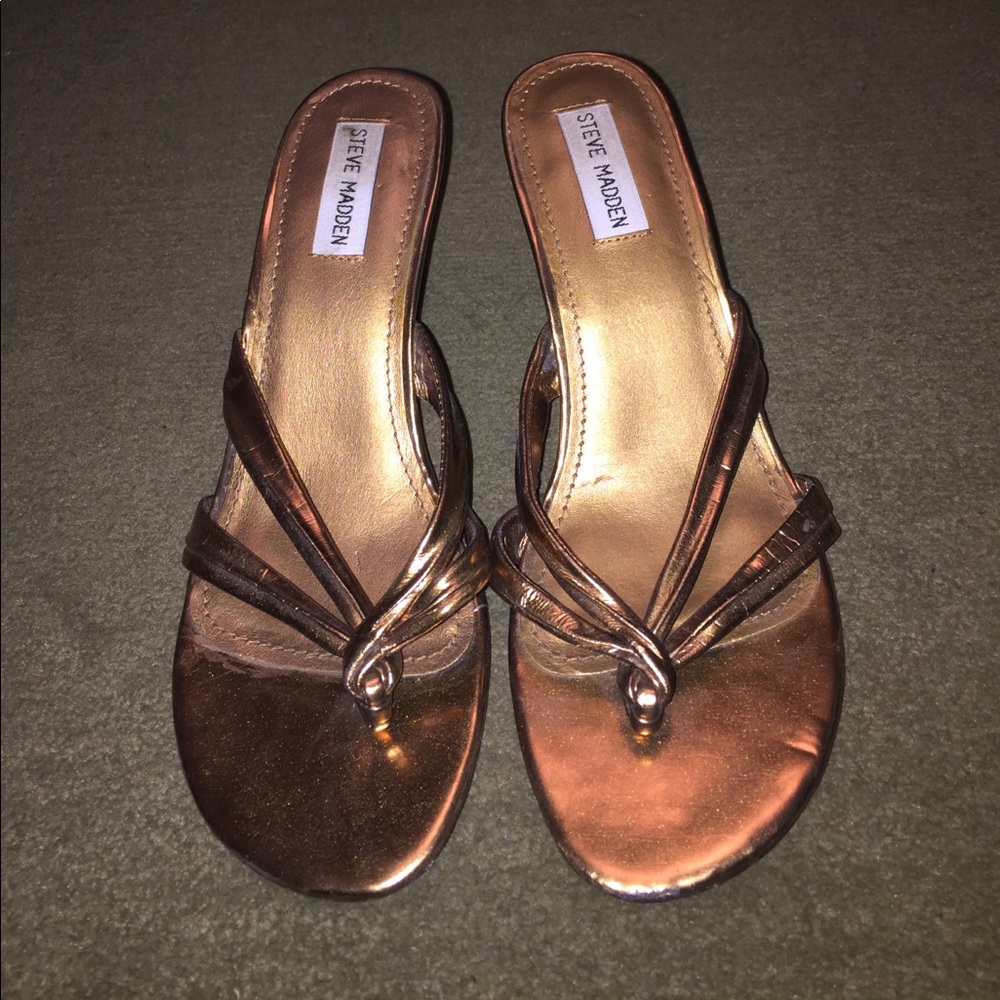 Steve Madden mule sandals, bronze, W9
