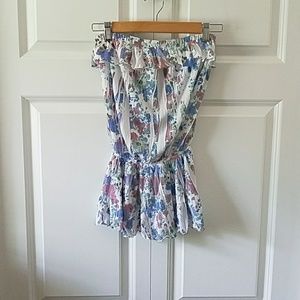 Strapless Floral Top