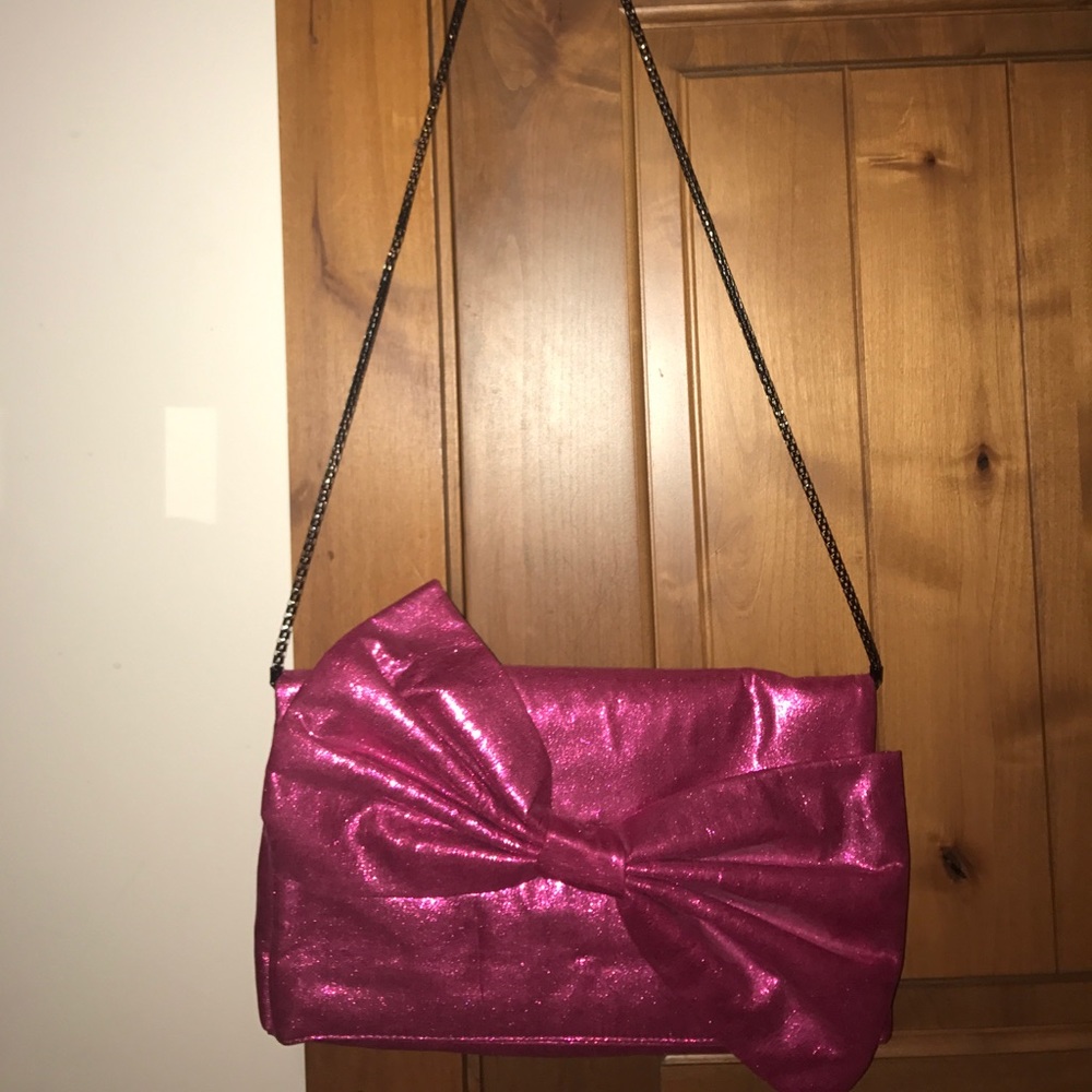 Brand new pink sparkly betsey Johnson clutch