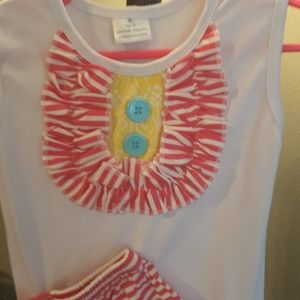 Shirt and ruffle pants