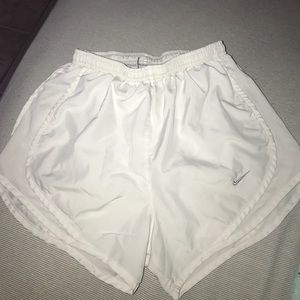 White Nike tempo shorts