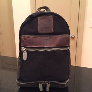 FRYE black & olive canvas leather trim backpack!