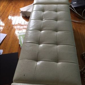 Long storage ivory ottoman