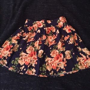 Navy floral skirt
